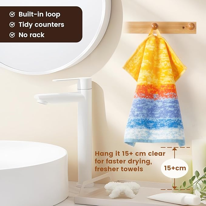 SEMAXE 100% Cotton Washcloths 12-Pack, 13 × 13 Inch Soft Luxury Face Towels – Super Absorbent & Quick-Dry, Premium Cloth with Hanging Loop, Oeko-TEX Certified, Gift-Ready Box