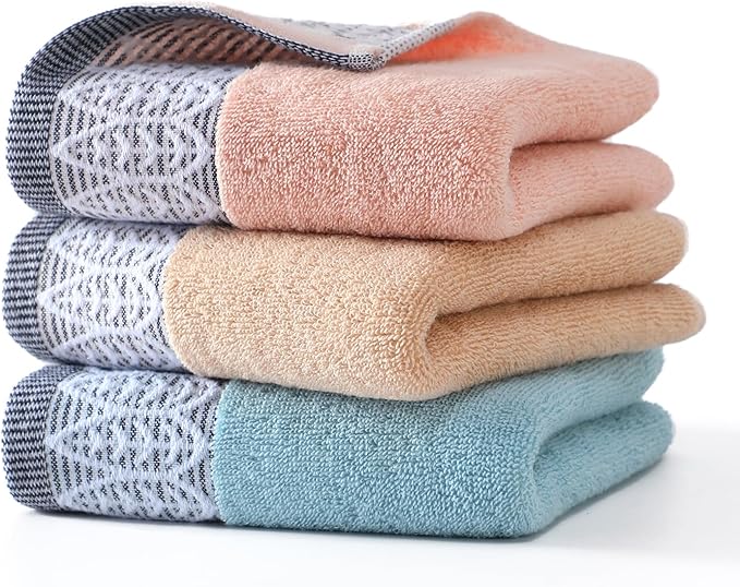 2 Pack Decorative Hand Towels, Leaf Design Cotton, Soft Absorbent Quick-Drying for Bathroom, Kitchen Decor, 13 x 30 Inches (Beige - 2 Pack)