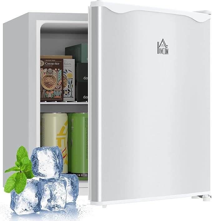 HOMCOM Mini Freezer Countertop, 1.1 Cu.Ft Compact Upright Freezer with Removable Shelves, Reversible Door for Home, Dorm, Apartment and Office, White