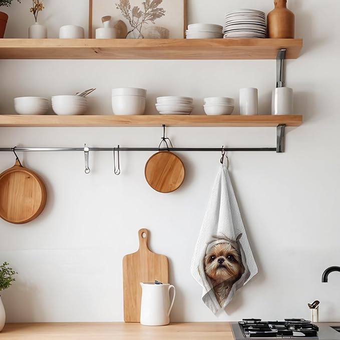 Shih Tzu Hand Towels for Bathroom, Shih Tzu Bathroom Hand Towels, Dog Bathroom Decor, Kids Hand Towels, Kids Bathroom Decor, Shih Tzu Gifts for Women Dog Lovers, 16x24 Inch