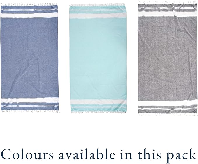 LANE LINEN Pool Towels, Turkish Beach Towels Oversized Set of 6, Pre-Washed, No Shrink, Quick Dry Travel Towel, Beach Towel for Women, Absorbent & Sand Free Towel, 39"x71" - Tropical Color