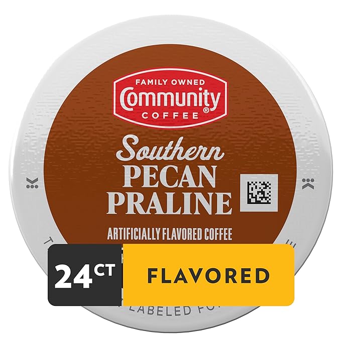 Community Coffee Southern Pecan Praline Flavored 24 Count Keurig K-Cup Coffee Pods, Medium Roast, 24 Count (Pack of 1)