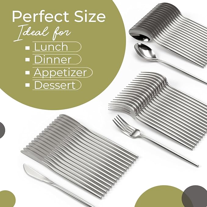 Trendables Silver Plastic Forks and Spoons Disposable Silverware Set 120 Pack Plastic Utensils Set Includes 3 x 40 each Knives & Soup Spoons & Silver Forks Disposable Cutlery For Parties and Events