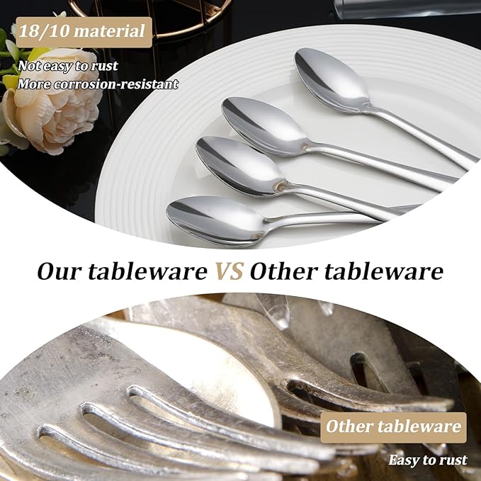 120 PCS Dinner Spoons Set - Windsor Stainless Steel Dinner Spoon 7.1 Inch with Dishwasher Safe Dessert Spoons, Metal Dessert Spoon, Silverware for Home, Kitchen or Restaurant