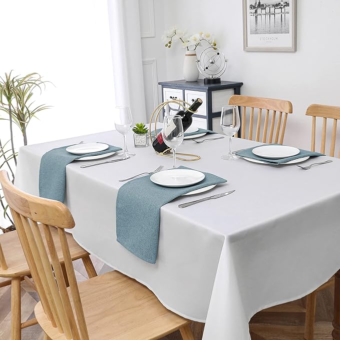 H.VERSAILTEX Linen Textured Cloth Napkins Set of 12 (18" X 18") Linen Textured Dinner Napkins Waterproof Extra Soft Thick Durable Reusable Napkins with Hemmed Edges, Heather Stone Blue