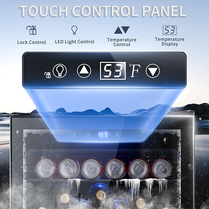 Antarctic Star Beverage Refigerator Cooler -145 Can Mini Fridge for Soda Beer or wine,with glass door, For Office or Bar with Adjustable Removable Shelves，4.4 Cu. Ft. (Black)