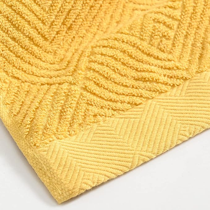 sense gnosis Super Soft Lime White Hand Towels Terry Striped Weave Pattern Ultra Absorbent 100% Cotton Towel for Bathroom(13 X 29 Inch), 2 Pieces, Beige