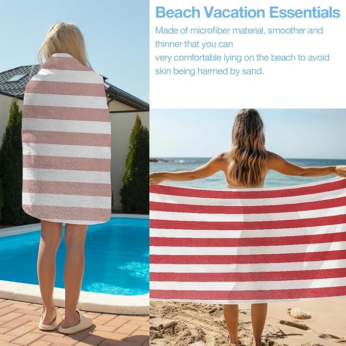 4 Pack Towels for Bathroom, Beach Towel, Microfiber Lightweight Beach Towels Oversized, Towel Accessories for Christmas Bridal Shower Halloween Favors Pool Travel 32x71 IN, Bohemian Boho Striped