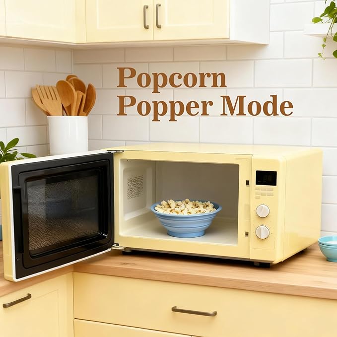 Collapsible Microwave Cover with Water Steamer – Silicone Splatter Cover & Steam Lid, 10 Inch BPA Free, Dishwasher Safe, Easy Storage for Reheating & Steaming Food