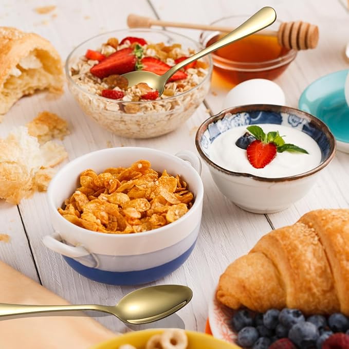 Gold Silverware Set 36 Pieces Service for 12, Stainless Steel Titanium Gold Flatware Set include Knives Spoon Forks Set, Silverware Set, Serving Utensil Set