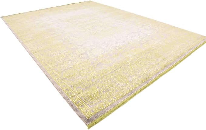 Unique Loom Traditional Classic Intricate Design Distressed Vintage Detail, Area Rug, 10' 0" x 13' 0", Light Green/Gray