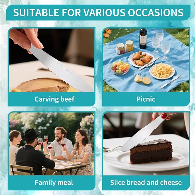 160 Pcs Stainless Steel Dinner Knives 8.3 Inches Butter Knife, long-lasting Silverware Spreader Knives for Steak, Table, Kitchen, Home, and Restaurant (Silver)