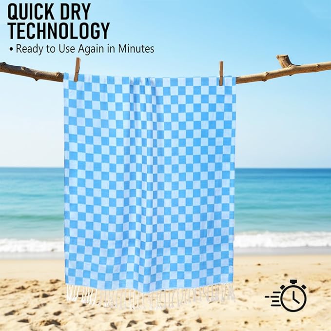 4 Pack Cotton Turkish Beach Towel Lightweight Thin Travel Vacation Essentials Oversized XL Towels Set for Pool Swim Bath Camping Cruise Accessories Absorbent Quick Dry Sand Free Bulk clearance Blanket