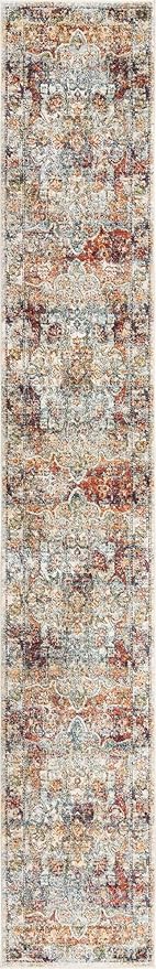 Unique Loom Isabella Collection Area Rug - Adjani (2' 7" x 16' 5" Runner, Ivory/ Beige)