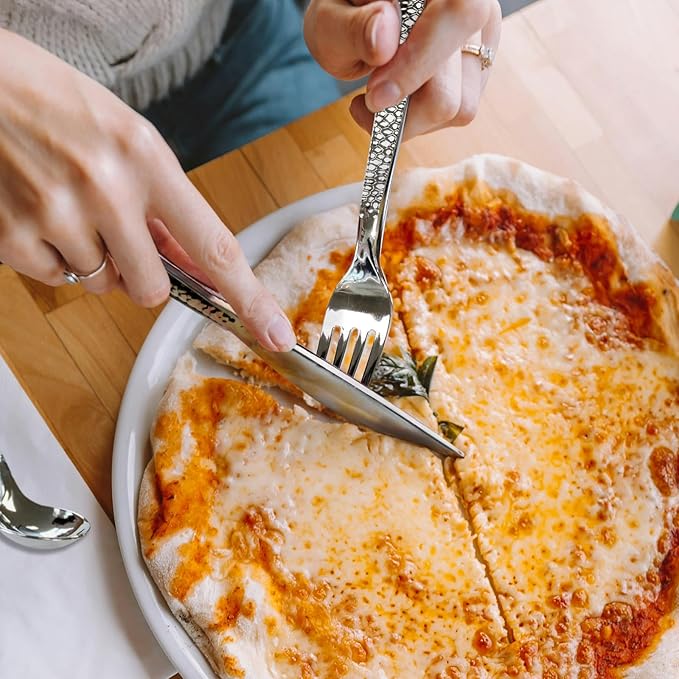 120 Pcs Disposable Cutlery Set, Silvery Plastic Silverware,60 Forks, 30 Spoons, 30 Knives, Heavy Duty Flatware for Holidays, Parties, Dinners, Weddings, and Occasions