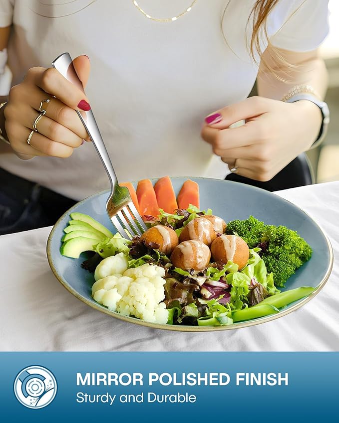 Stapava 30 Piece Silverware Set, Food-Grade Stainless Steel Flatware Sets for 6 Mirror Polished Cutlery Utensil Sets Include Dinner Knives Spoons and Forks Set Dishwasher Safe for Home Restaurant