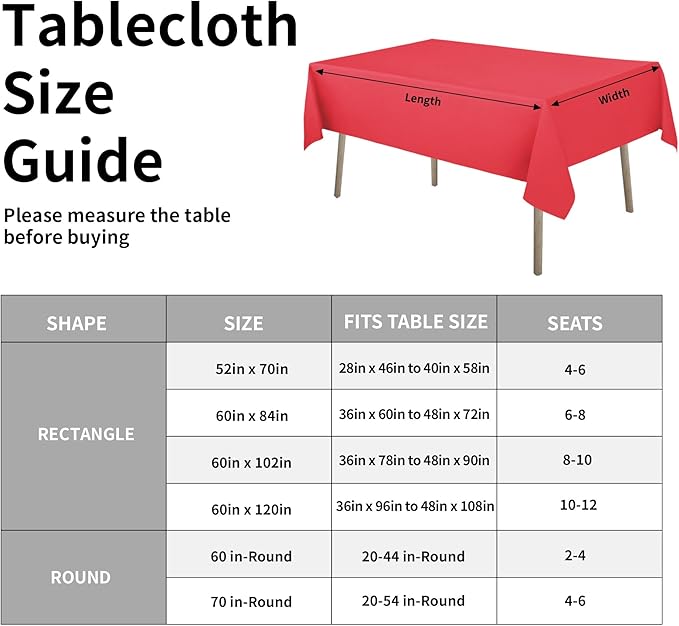 Easy-Going Faux Linen Waterproof Spill-Proof Tablecloth Stain Resistant Rectangle Table Cloth Wrinkle Free Decorative Fabric for Kitchen, Dining, Party, Weddings, Restaurants (60x84 in, Red)