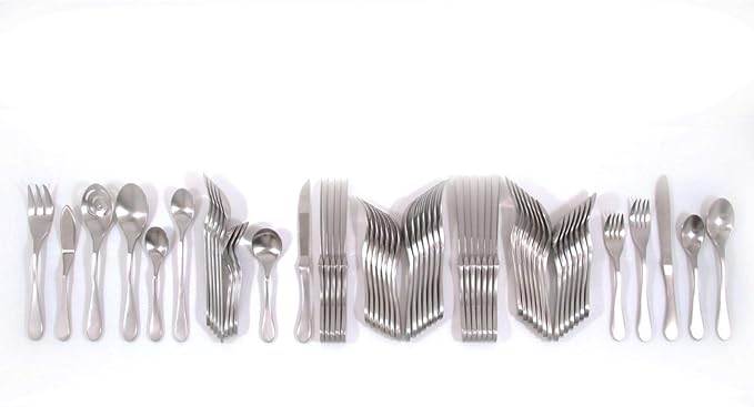 KNORK Original Matte Flatware 61 Piece Set, Service for 8