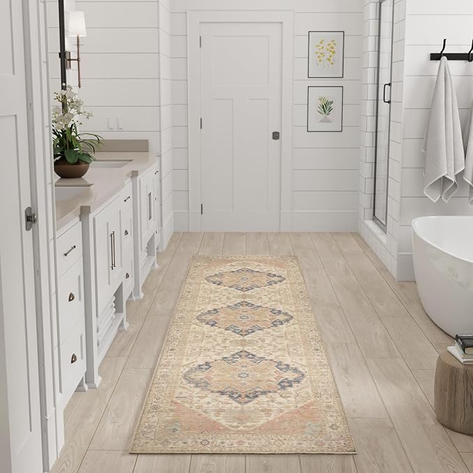 Nourison Home Vintage Washables Multicolor 2' x 6' Area Rug - Easy Clean, Non Shedding, Bed Room, Living Room, Dining Room, Kitchen (6' Runner)