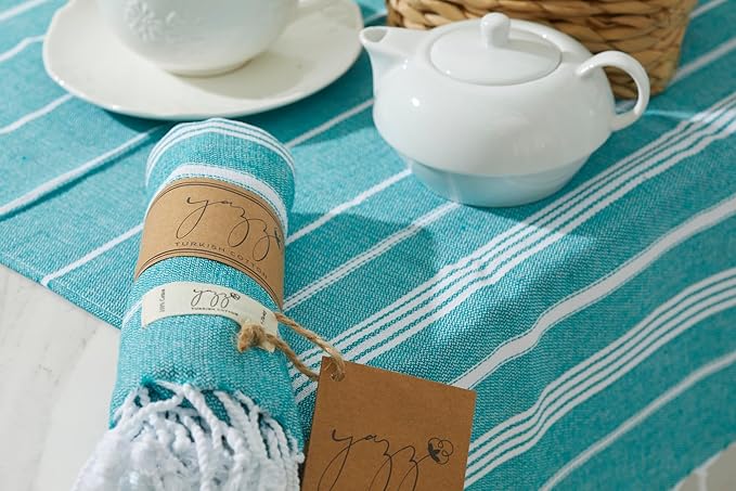 Hand Towels - Set of 2, 18" x 30" inches, Cotton Turkish Hand Towel Sets Clearance, Hand Face Towels, Decorative Peshtemal Turkish Hand Towels (Petrol)