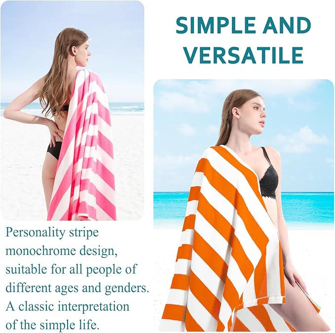 4 Packs Extra Large Beach Towel Bath Towel 72 * 40 Set Bathroom Sheets Bulk Oversized Soft Absorbent Thick XL Big Giant Microfiber Terry Blanket Clearance Turkish Toallas De Playa NOT Cotton Orange