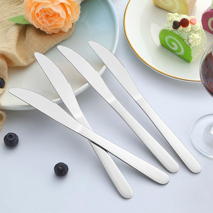 36-Piece Butter Knives, Dinner Knife Set (9 Inches), Food Grade Stainless Steel Table Knife, Knives Silverware for Home/Restaurant/Kitchen, Dishwasher Safe & Mirror Polished