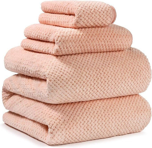 Soft Coral Fleece Bath Towel for Sensitive Skin - Extra Size for Full Coverage, Quick-Dry and Durable
