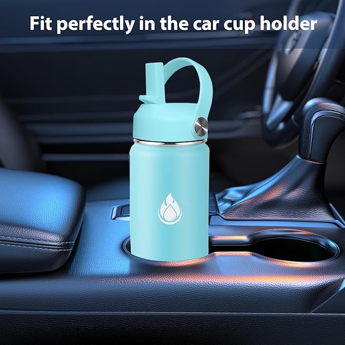 SENDESTAR Stainless Steel Wide Mouth Water Bottle 32oz Double Wall Vacuum Insulated Leak Proof Bottle with New Flex Straw Lid & Spout Lid XIN-WP-32OZ-1