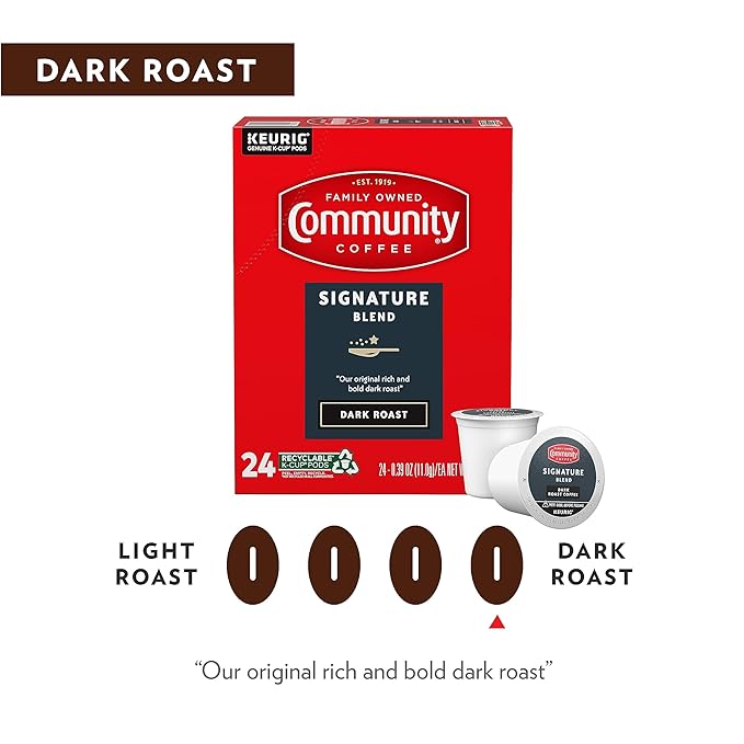 Community Coffee Signature Blend Dark Roast Single Serve Keurig K-Cup Pods 32 ct Box