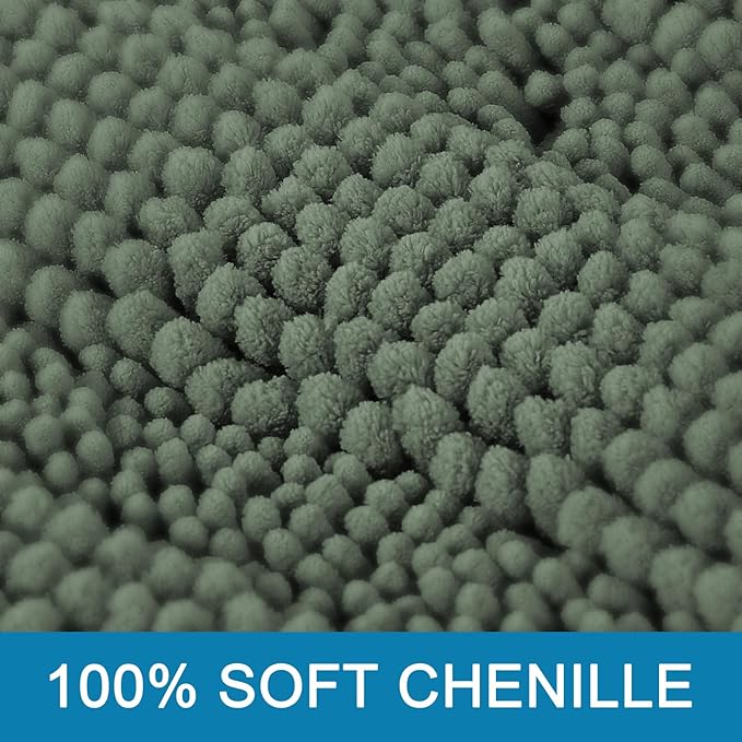 H.VERSAILTEX Bathroom Rugs Bath Mat Runner Rug Non Slip Kitchen Rug Extra Long Bath Rug Runners Oversized 59" x 20" Absorbent Washable Dry Fast Plush Area Rug for Bathroom/Bedroom - Green Bay