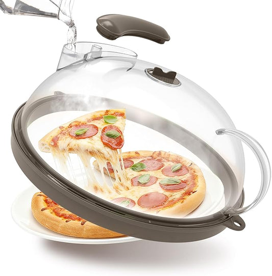 Microwave Splatter Cover with Water Steamer, Upgraded Microwave Cover for Food with Handle, Clear Plate Covers, Splatter Guard, Kitchen Essentials Gadgets, House Warming Gifts New Home, 10 Inch