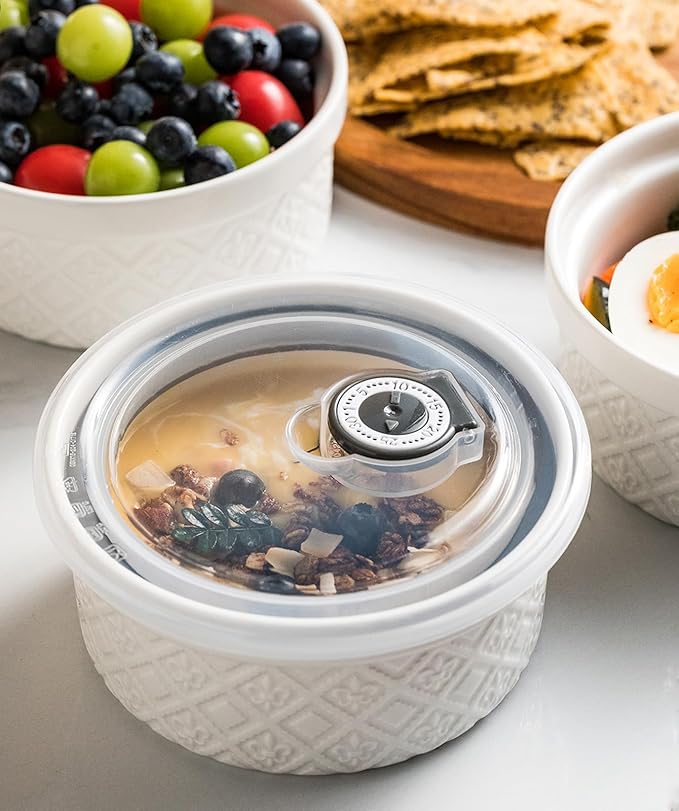 16 oz Creme Brulee Ramekins Oven Safe, Small Souffle Ramekin with lid, Mini Porcelain Ramekins Set with Covers, Small Ceramic Baking Dish Set of 4