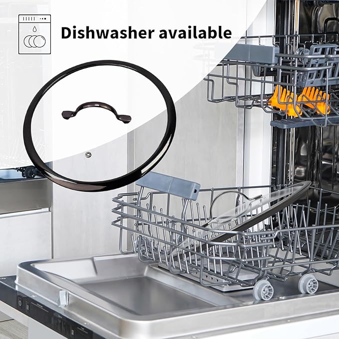 11.5" Tempered Glass Pan Lid with Steam Vent, Thickened to 4mm and Dishwasher Safe and Oven up to 480℉, Universal Lid Fit for Cast Iron Skillets, Frying Saute Pan, Cooking Pot