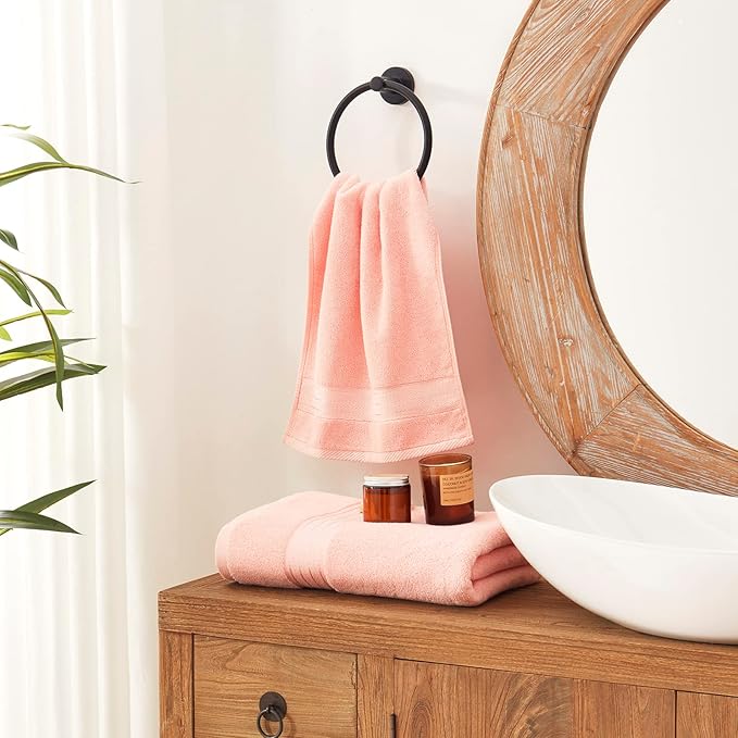 COZYART Pink Hand Towels for Bathroom 4 Pcs, 13x30 100% Cotton Guest Hands Towel Set Super Soft Highly Absorbent Durable 650 GSM for Daily Use