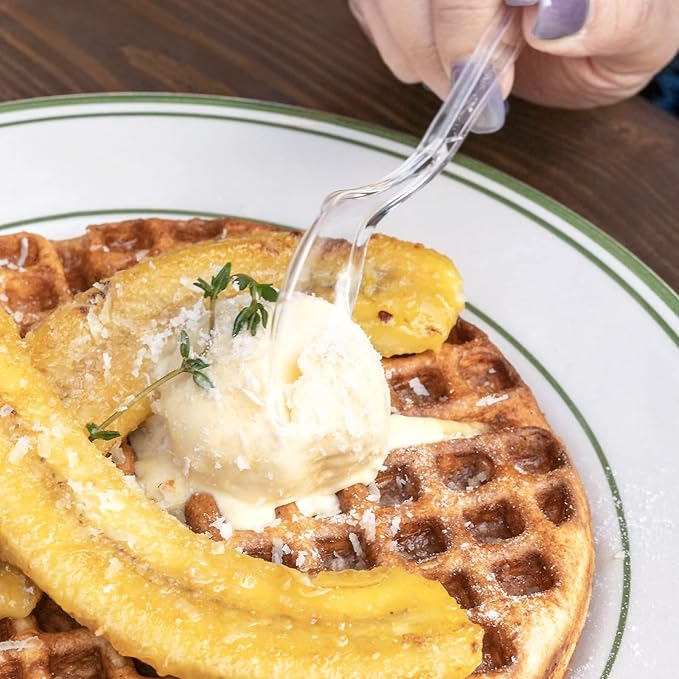 400 Count Plastic Spoons Heavy Duty Clear, BPA-Free, Heat Resistant, Solid and Durable Disposable Spoons Heavy Duty Bulk, Premium Spoons plastic disposable for Party Supply