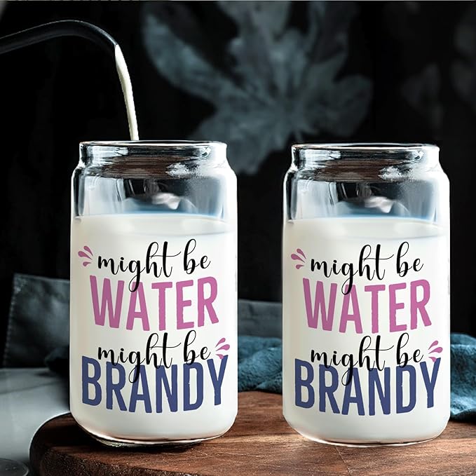 Brandy glasses cup Gifts for Cocktail Lovers, Funny Might Be Brandy Tumbler Gifts For Women 14oz,Tequila Lime drinking jar for Cocktail Lovers