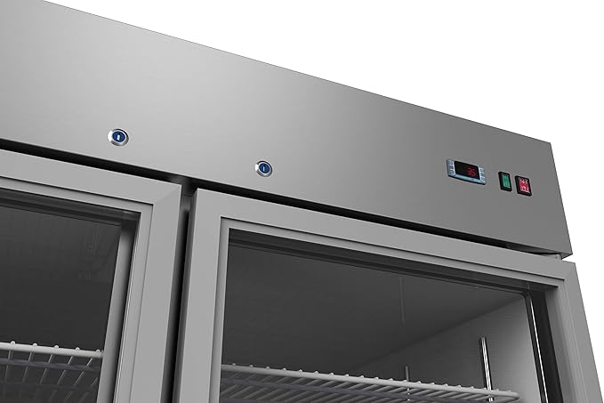 KoolMore - RIR-2D-GD 54" 2 Glass Door Commercial Reach-in Refrigerator Cooler with LED Lighting - 47 cu. ft, Stainless Steel