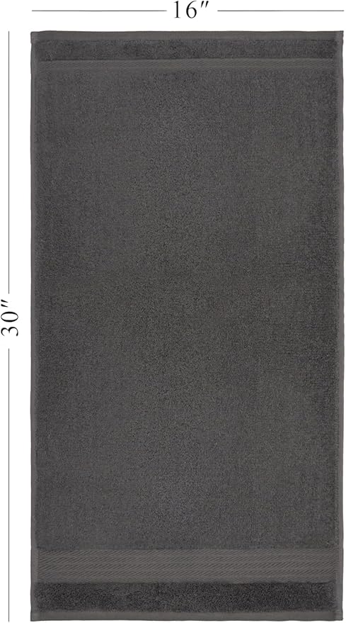 Ozdilek 6-Piece Bath Towel Set, 2 Bath, 2 Hand, 2 Wash, 100% Cotton Turkish Towels, 2 Bath Towels (30x60/550 GSM), 2 Hand Towels (16x30/575 GSM), 2 Washcloths (13x13/600 GSM) (Anthracite Gray)