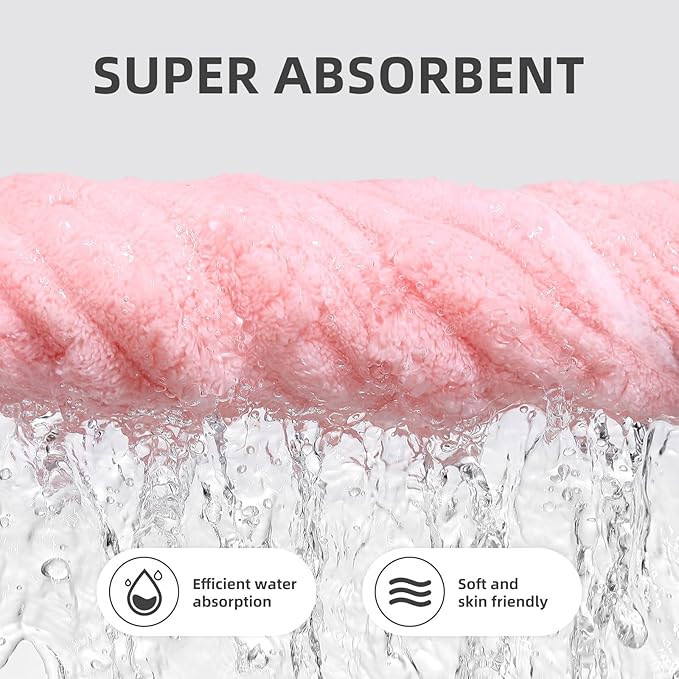30X60 Inches Extra Large Bath Towels Sets of 6 for Bathroom Super Soft Quick Dry 2 Bath Towels 2 Hand Towels 2 Washcloth Towels Microfiber Shower (Pink, 6 Piece)