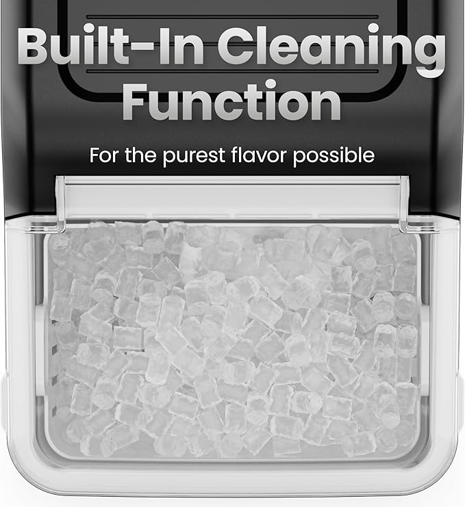Iceman by Chefman Nugget Ice Maker Countertop, Pebble Ice Maker Machine, 26 lb in 24 Hours, Ready in 6 Minutes, Removable Ice Basket, Fun and Chewable Cubes, 1.5L Water Tank, Self-Cleaning Function