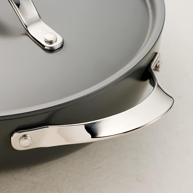 Tramontina All-in-One Plus Pan Set, 5-Quart Ceramic Non Stick Cooking Pan with Lid, Steamer Insert, Bamboo Utensil and Trivet, Gray