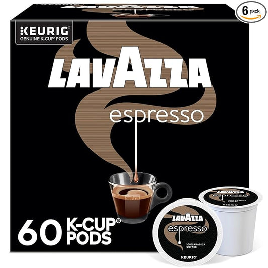 Lavazza Espresso, Single-Serve Keurig K-Cup Pods, Medium Roast Coffee, 60-Count Box (6 Packs of 10)