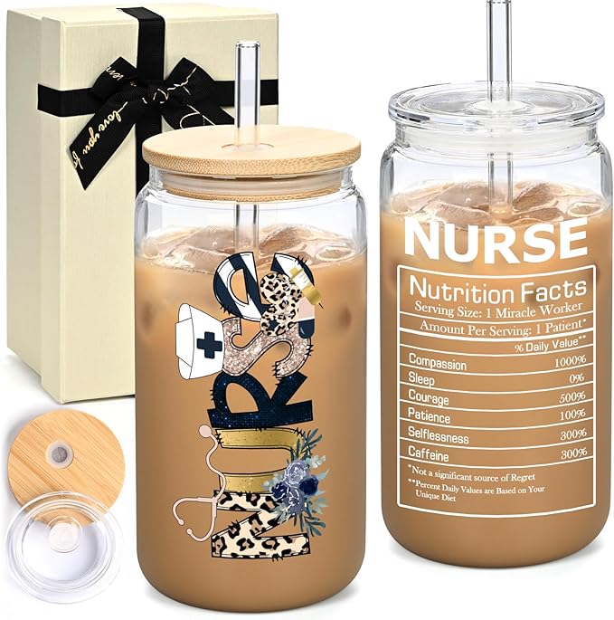 LiqCool Nurse Gifts: Women & Student Nurses, Practitioners & Graduation - 16 Oz Glass Can