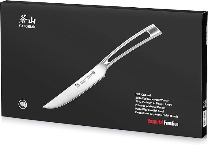 Cangshan TN1 Series 1021806 Swedish 14C28N Steel Forged 4-Piece Steak Knife Set