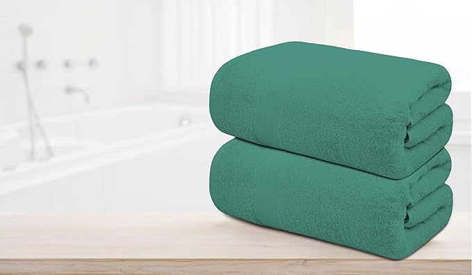 Softolle 100% Cotton Luxury Bath Sheets - Pack of 2 (35" x 70") | Super Soft, Quick-Dry & Highly Absorbent Towels for Bathroom, Home, Spa & Gym (Dusty-Green)