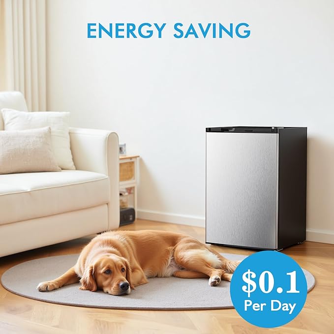 COWSAR 3.0 Cu.Ft Upright Freezer, Small Freezer Standing Deep Freezer with Adjustable Thermostat, Removable Shelves & Reversible Door, Fast Cooling for Office,Dorm,Apartment,Commerical