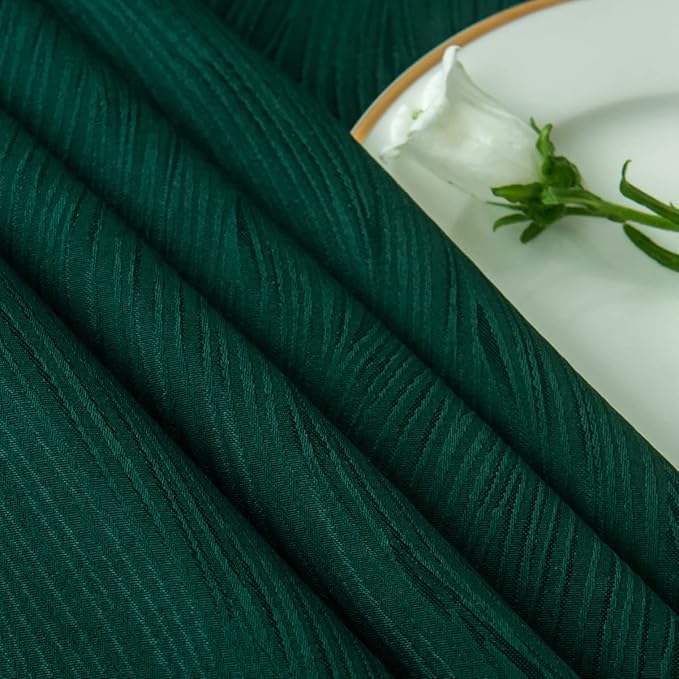 maxmill Christmas Hunter Green Tablecloth, Spill-Proof and Water Resistance Heavy Weight Soft Table Cloth for Christmas, Holiday and Family Gatherings, Dinner Rectangle 60 x 84 Inch, Hunter Green