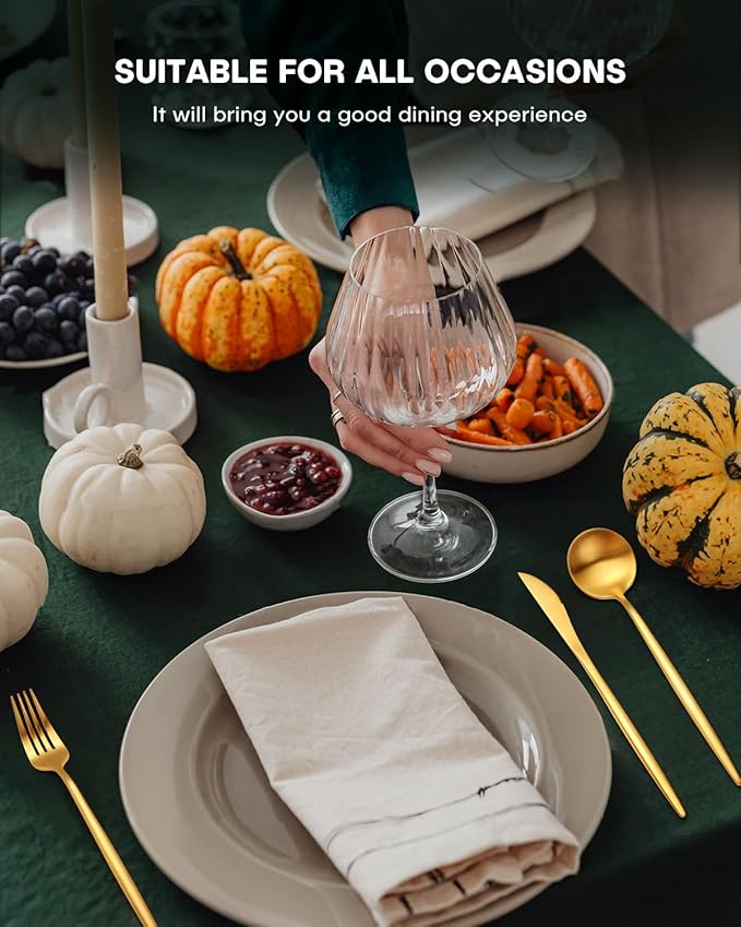 EUIRIO 20-Piece Matte Gold Silverware Set, Modern Flatware Set for 4, Premium Stainless Steel Cutlery Set with Forks Spoons and Knives, Heavy Duty Utensil Sets, Dishwasher Safe