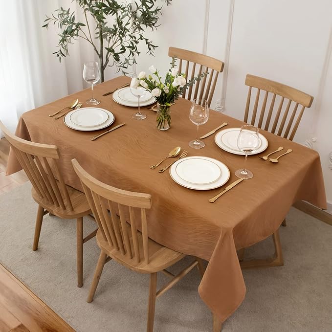 maxmill Harvest Swirl Design Table Cloth Waterproof Wrinkle Resistance Heavy Weight Soft Tablecloth for Fall Harvest Thanksgiving Dinning Tabletop Decoration Rectangle 60 x 120 Inch, Fall Leaf