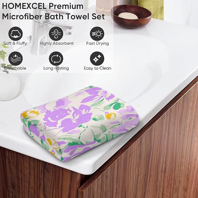 Sea Turtle Hand Towels Set 2PCS, 14.5x28 Inch, Neon Ocean Creature with Underwater Scene Design, Polyester Towel for Adults, Bathroom, Kitchen, Spa, Hotel, Vibrant Marine Decorative Gifts